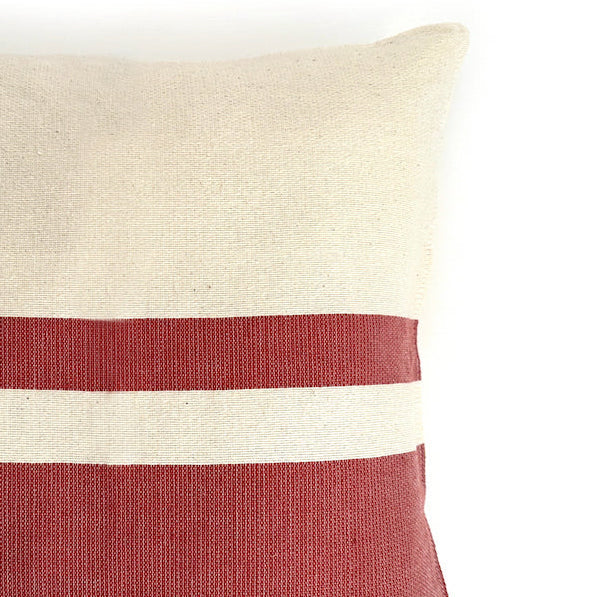 Woven Block Pillow Case - Natural with Copper