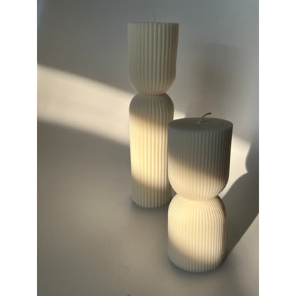 Striped Column Candle | Pillar Soy Decorative Candle